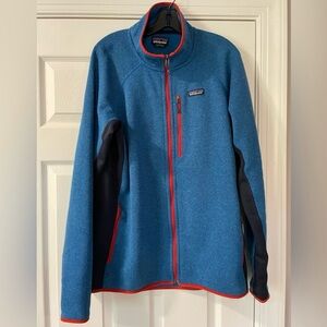 Patagonia Blue Jacket with Red Trim
